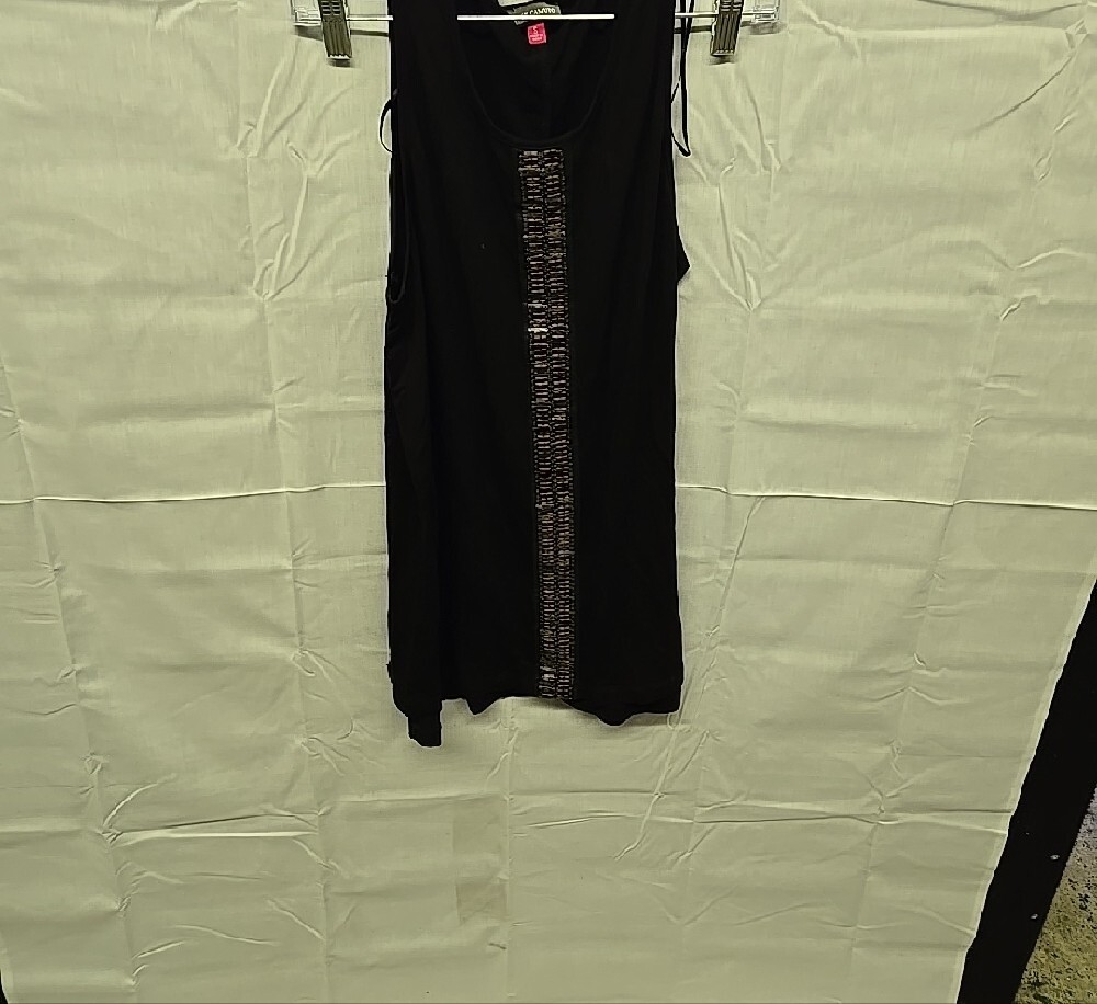 Vince Camuto Black Tank with Gold-Trim Center Panel Small